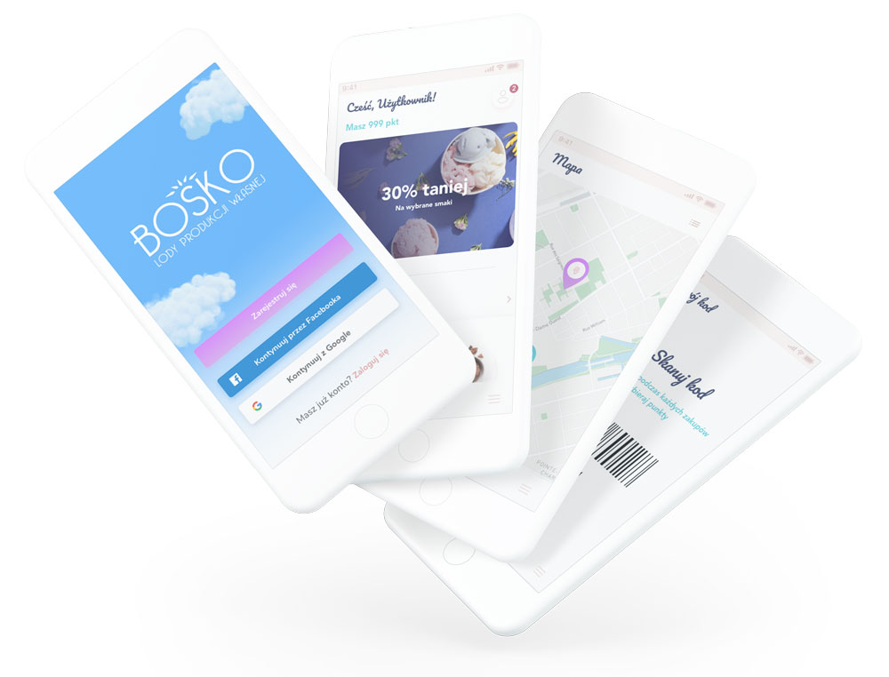 Custom mobile app based loyalty program for Polish Ice Cream Parlor